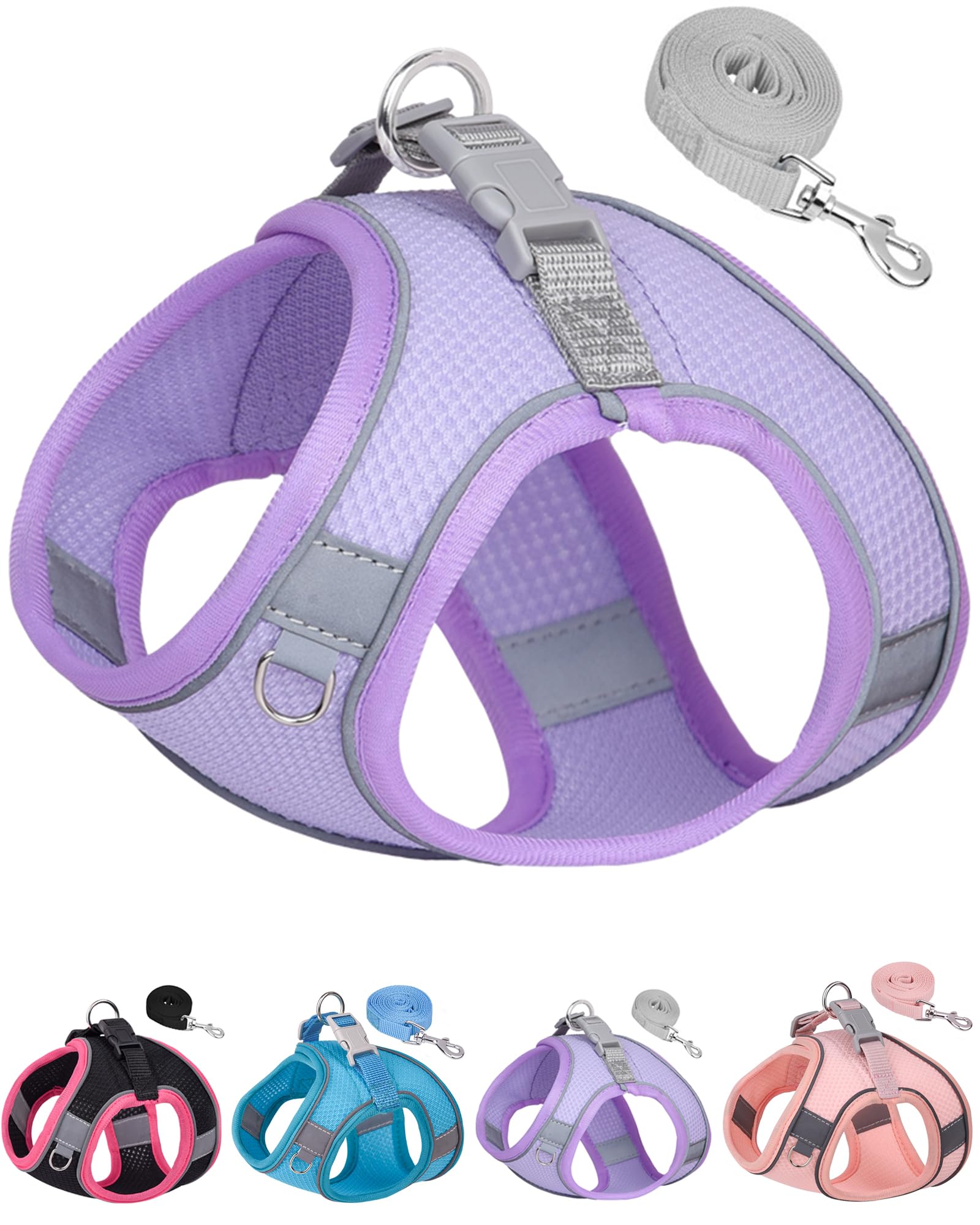 Photo 1 of Aecllcea Dog Harness and Leash Set for Small Medium Dogs, Puppy Harness, Purple, M