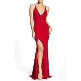 Iris Spaghetti Strap Plunging Long Dress