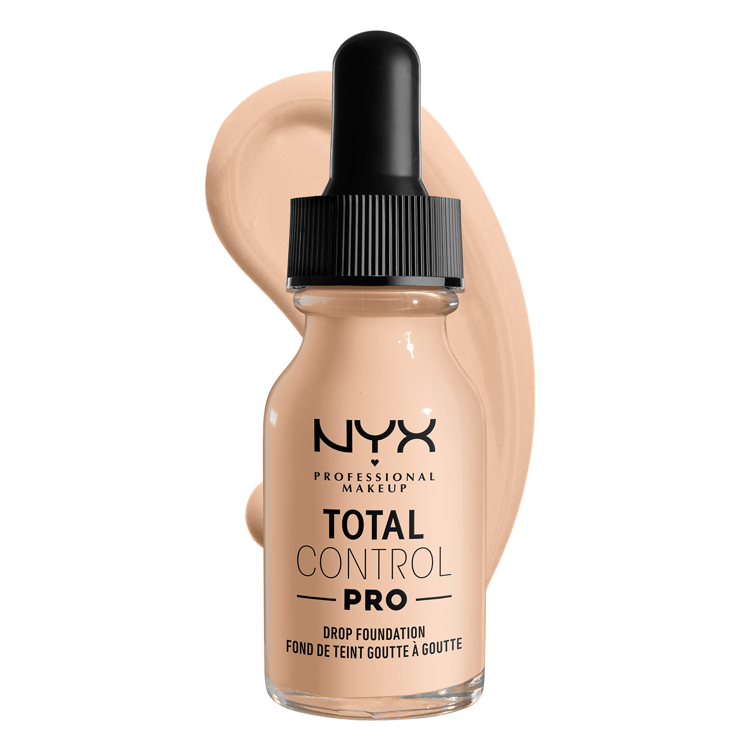 NYX Professional Makeup Total Control Pro Drop Foundation, Precise Dosage, Customised and Buildable Coverage, Vegan Formula, True-to-Skin Finish, 13 ml, Shade: Light Ivory