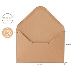 V-flap Kraft Envelopes, 50 Pack, 4 x 6 Inch, A4