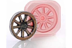 GENERIC Wagon Wheel Silicone Mold Easy to use with Fondant Chocolate Resin Clay Western Wheel Mold Made From Flexible Food Safe Silicone
