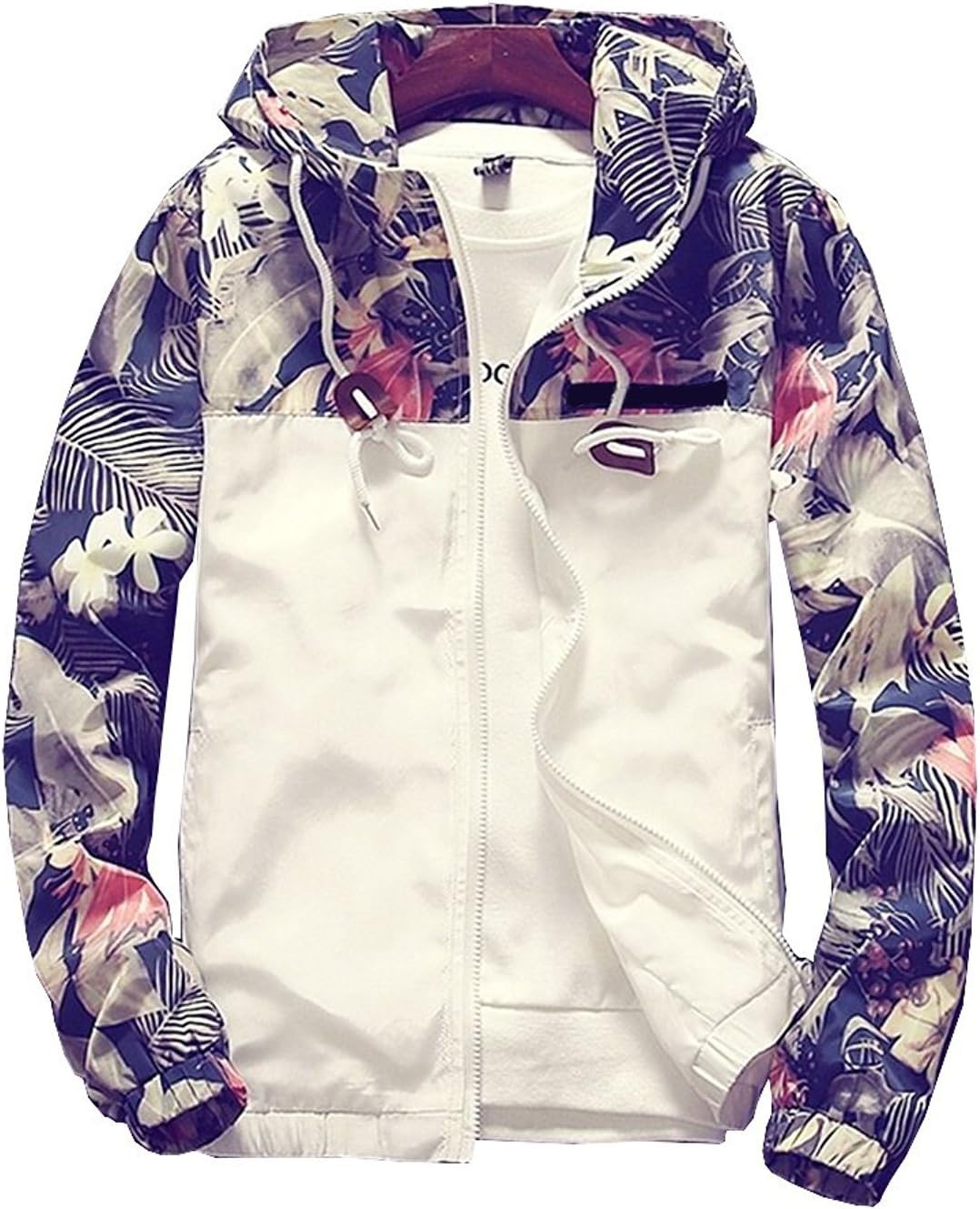 Banana Bucket Floral Bomber Jacket Men Hip Hop Slim Fit Flowers Bomber Jacket Coat Men's Hooded Jackets