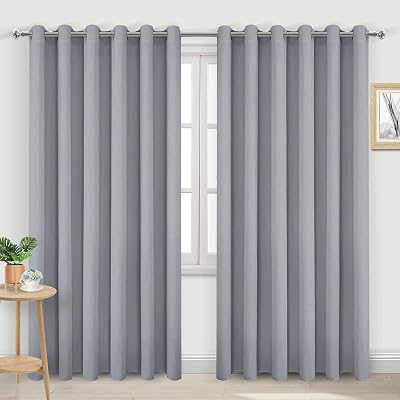 DWCN Blackout Curtains 90 x 90 inch Silver Grey 2 Panels Thermal Insulated