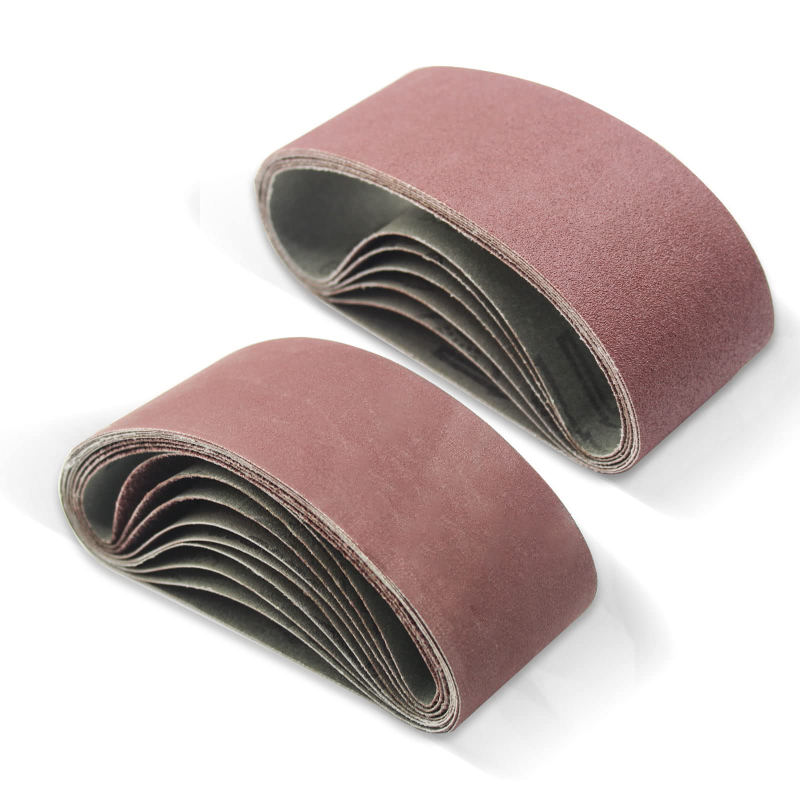 FEIHU 65 x 410 mm Sanding Belt, for Polishing Metal, Wood,3 x 40/80/120/180/320 Grits,for Belt Sanders/Sanding Machines, 15 Pieces per Pack