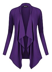 Urban CoCo Women's Drape Front Open Cardigan Long