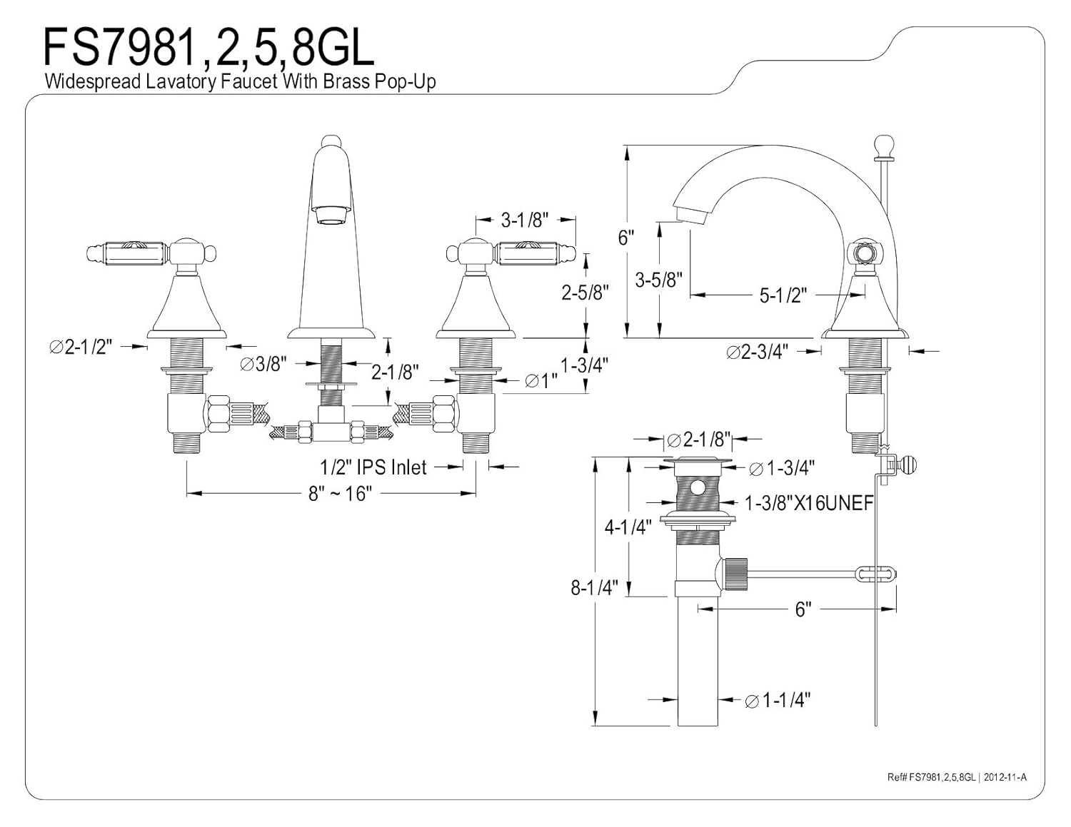 Tools Home Improvement Kingston Brass Fs7982gl Georgian