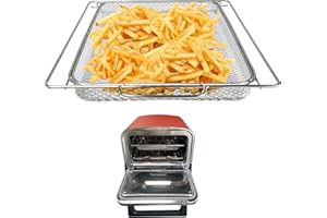 Air Fryer Basket for Ninja Woodfire Outdoor Pizza Oven,BBQCuker 13.4“ x 13“ Stainless Steel Mesh Basket for Pizza Oven, Air Fryer Basket Replacement, Dishwasher Safe, Silver, 2024052702