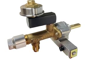 MENSI Outdoor Patio Heater Repair Replacement Parts Propane Gas Control Valve for GARDENSUN Brand Old Heaters with Orifice (Valve with 90 degree Nozzle Panel Orifice 2.0mm)