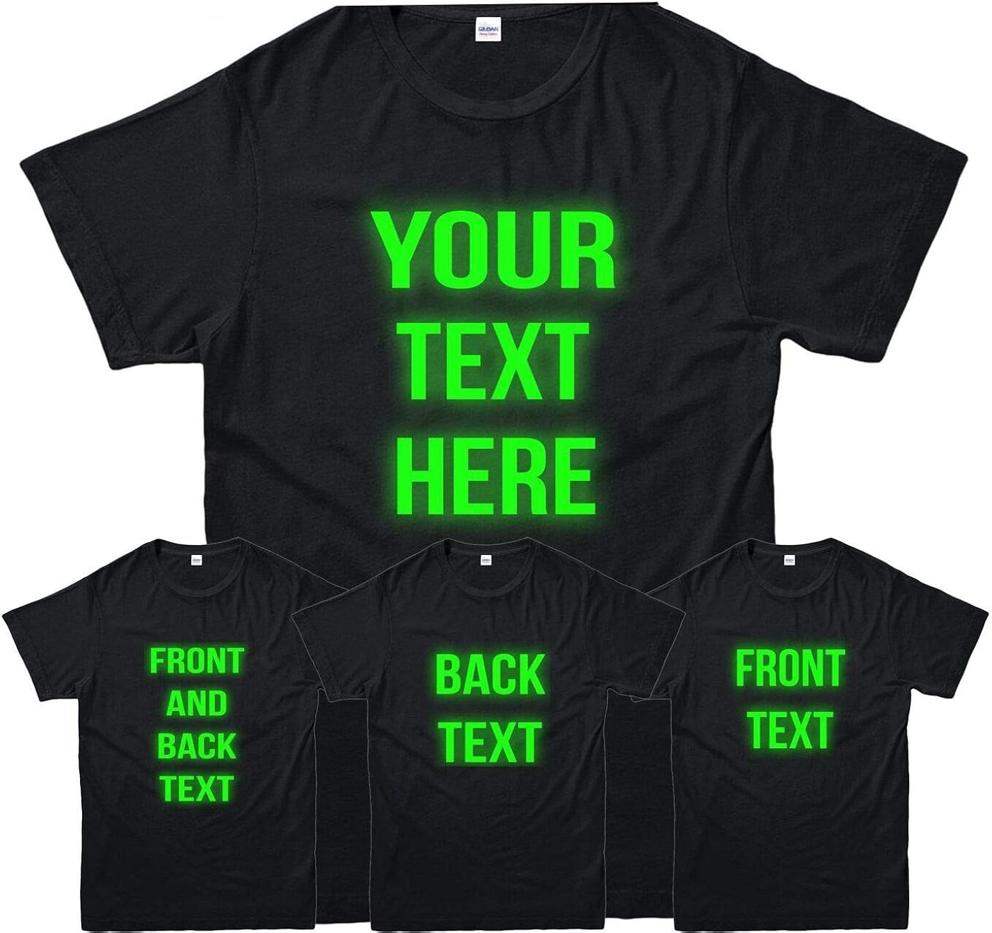 Personalised Glow in The Dark TShirt, ADD Your Custom Text OR Your