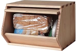 unununu Stackable Solid Wood Storage Chests,Bins with Lids,Modular Wooden Multi-use Box,Closet Storage Organizers,Hall Entryway Cabinet,Drawers,Potato,Onion,Bread,Classify by Items,15.5”W(1 Pack)