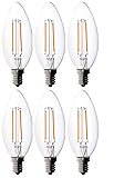 Bioluz LED 4W Filament Candelabra Bulb, E12 Base