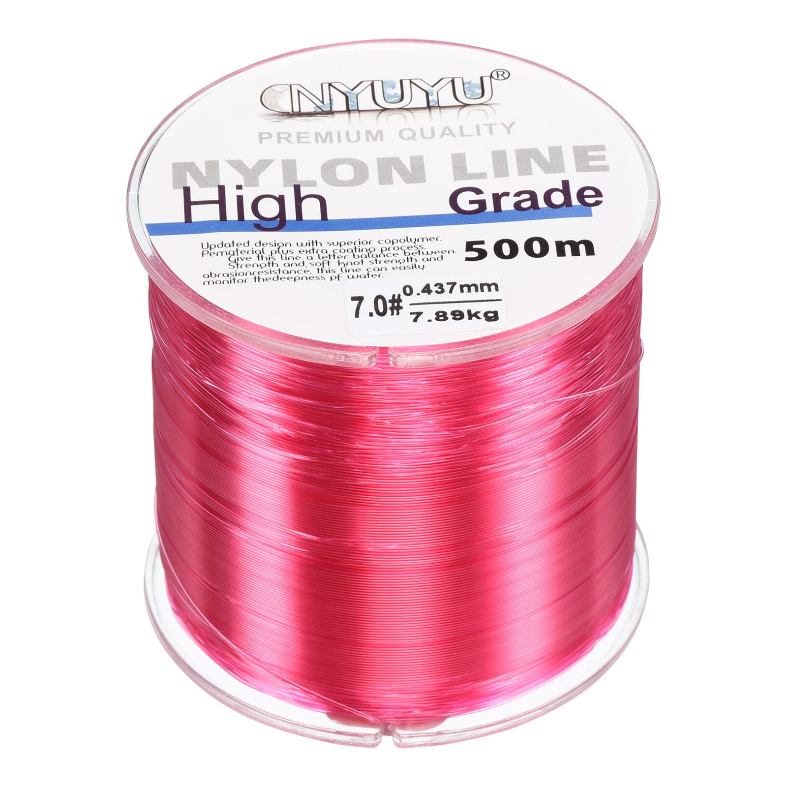 PATIKIL 547Yard/1640FT Nylon Fishing Line, 17Lb Monofilament String Wire Fluorocarbon Coated for DIY Craft Hanging Decoration, Fuchsia