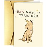 Obbyidk Cute Dog Birthday Card, Funny Birthday Card from Dog, Birthday Card for Dog Lover, Happy Birthday to Youuuuuuuu