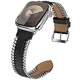 WINGLE Leather Band for Apple Watch Bands 44mm 45mm