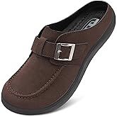 JOINFREE Mens Wide Suede Clogs Diabetic Mules for Swollen Edema Comfort Slip on Clog Slippers Zero Drop Potato Shoes with Non-Slip Soles Indoor & Outdoor Use