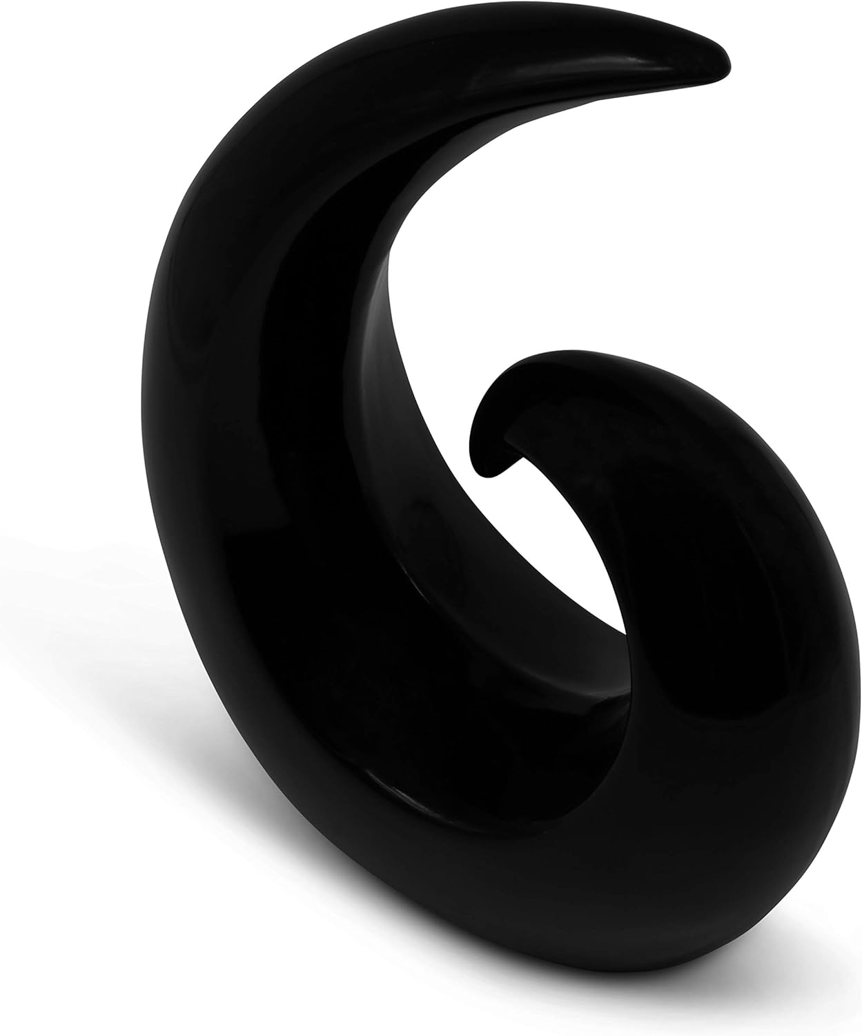 Stylish ceramic sculpture - modern decoration statue in black - decorative spiral 20 cm high - figurine also suitable as a gift - Image 5