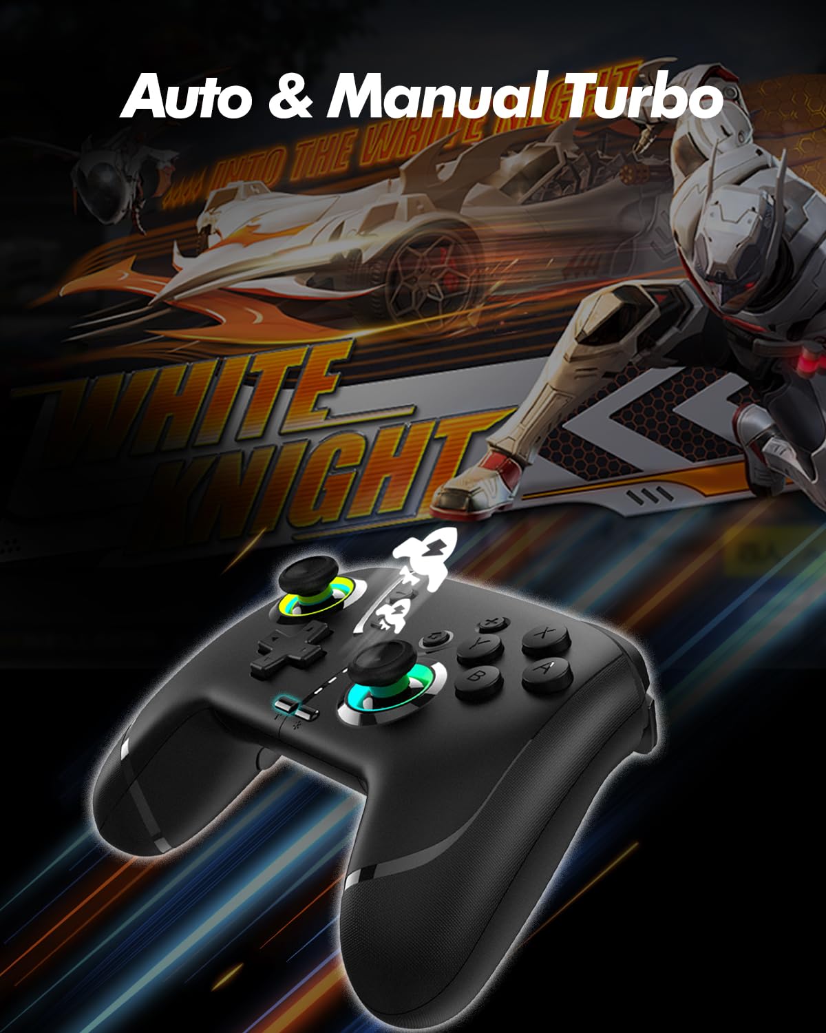 GMBACK Wireless Switch Controller for Nintendo Switch 2/Switch/Lite/OLED, Bluetooth Game Controller for iPhone/Android/PC/Steam/Mac/iPad/TV with Macro/Vibration/Motion Control/Turbo/800mAh Battery