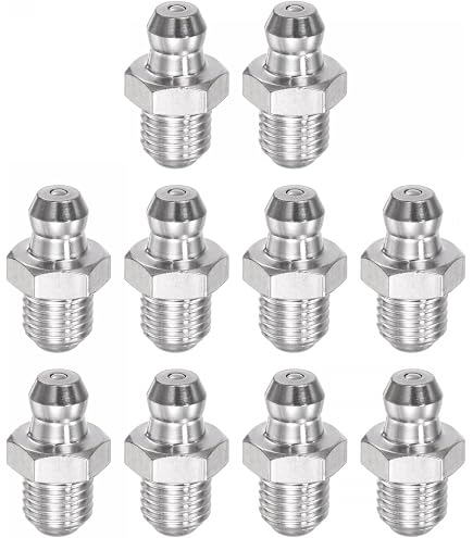 Brass Straight Grease Fitting – M5x0.8mm Metric Hydraulic Grease Nipple, 7mm Hex, 13mm Height – 5-Piece Set For Industrial & Auto Use