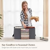 Lifewit 3 Pack Clothes Storage Bags 60L Foldable with Window Grey view 8