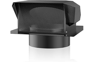 [Upgrade Airflow] Hon&Guan Removable Roof Vent Cap, 4 Inch Roof Dryer Vent for Houses, 4 Inch Exhaust Vent for Ventilation System-with Damper and Two New Small Vents,Galvanized Steel