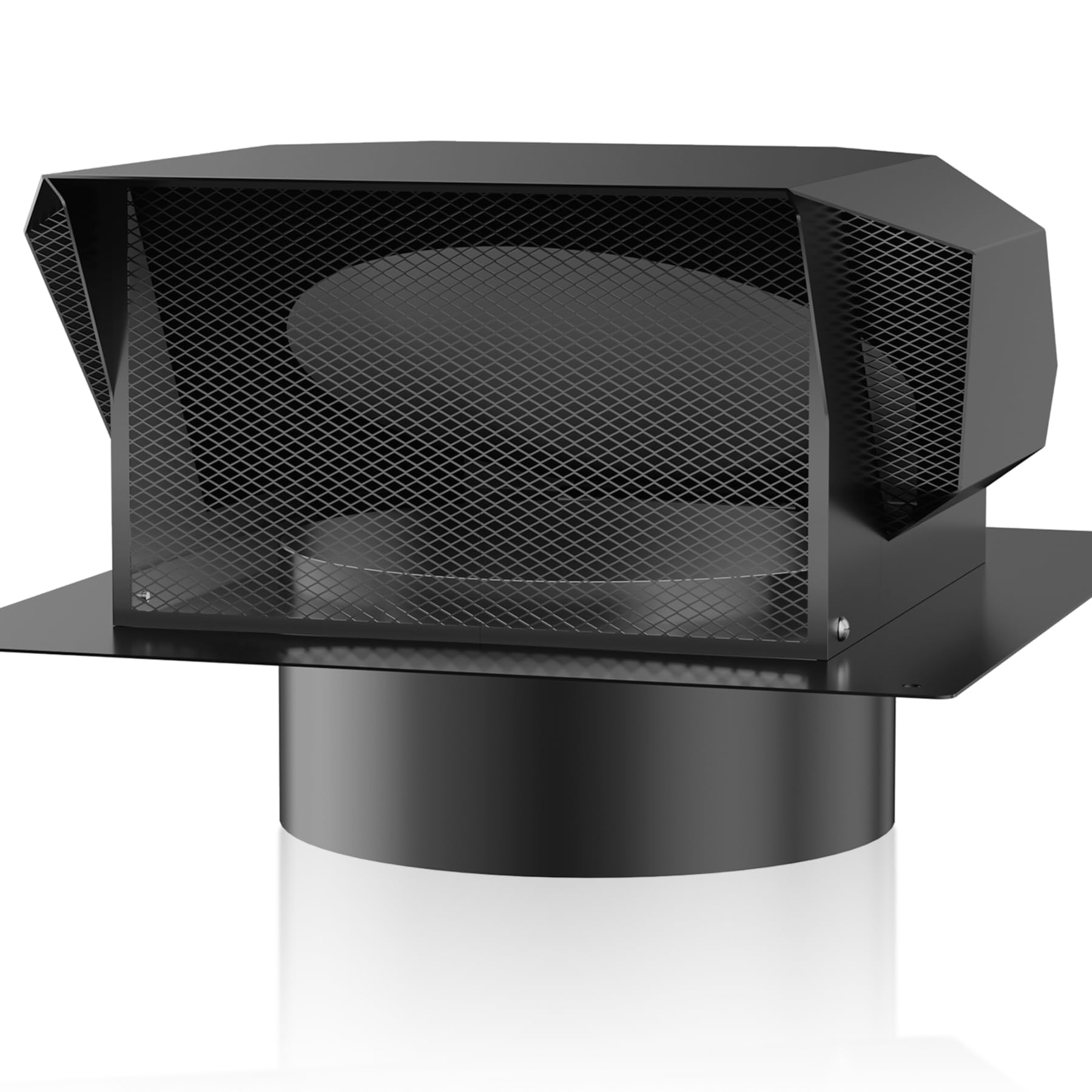 Photo 1 of [Upgrade Airflow] Hon&Guan Removable Roof Vent Cap, 4 Inch Roof Dryer Vent for Houses, 4 Inch Exhaust Vent for Ventilation System-with Damper and Two New Small Vents,Galvanized Steel