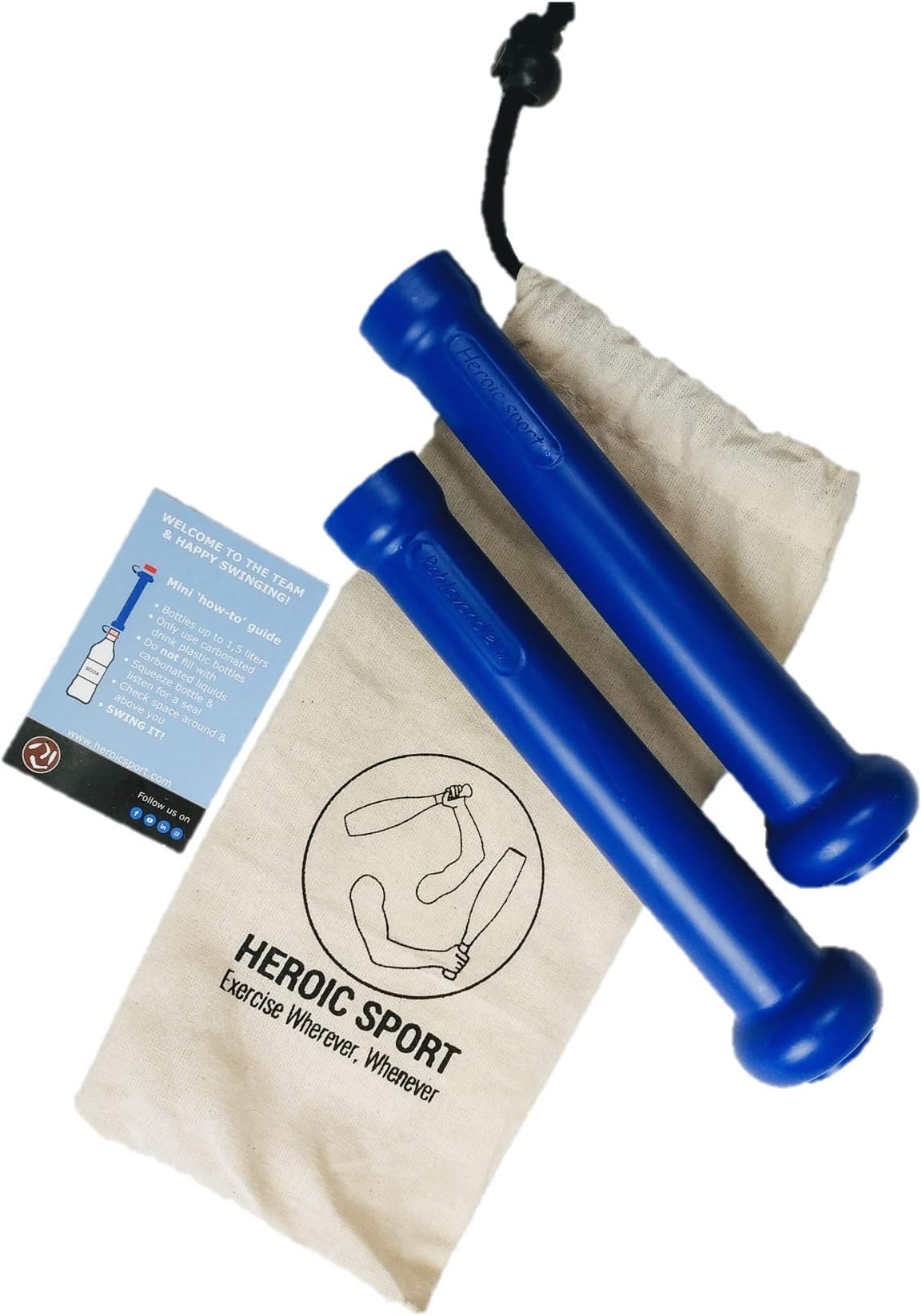 Heroic Sport Pahlavandle | Adjustable Indian Clubs | Up to 6 lb | Portable Clubbell