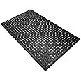 smabee Rubber Non-Slip Waterproof Floor Mat Heavy Duty Anti-Fatigue Mats 33"x57" for Wet or Snow Deck, Restaurant Bar Kitchen