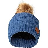 Britt's Knits Women's Plush-Lined Knit Hat with Pom
