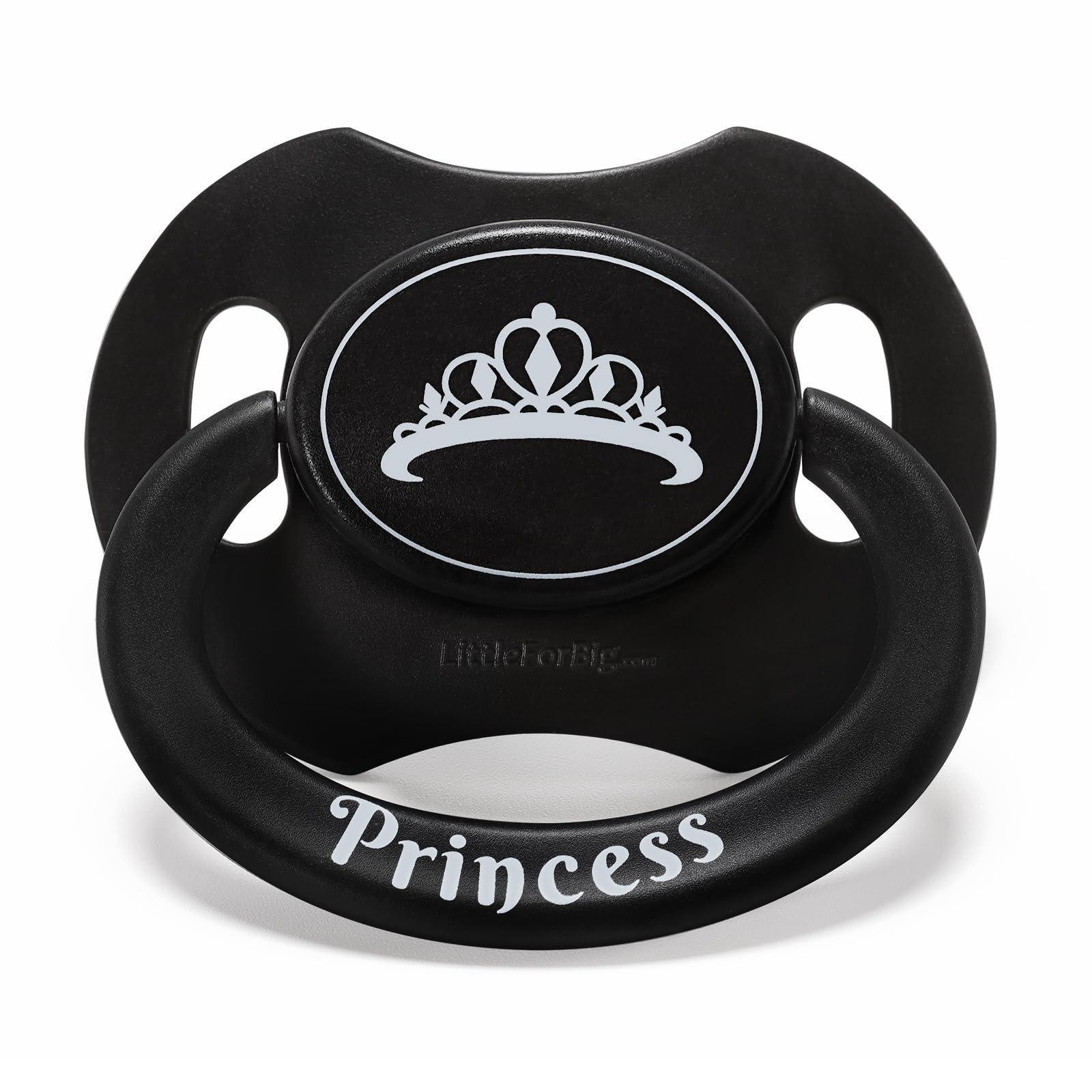 LittleForBig Bigshield Generation-II Adult Sized Printed Pacifier Princess Crown Pattern Black