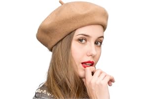 Gllutt Klong Women Wool Beret Hat French Style Solid Color