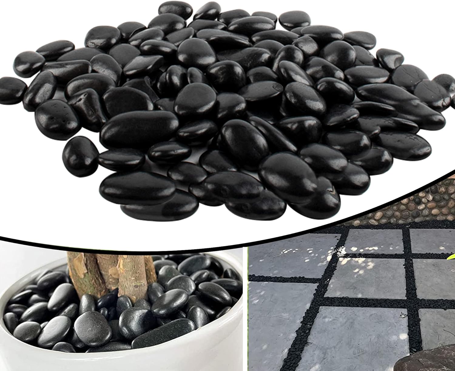 Anothera 5 lb Bulk Bag Black Pebbles for Plants Aquarium Gravel Fish