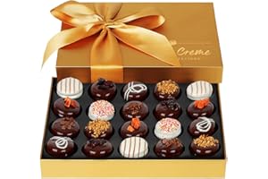 Hazel & Creme Gold Cookie Gift Box - Chocolate Box 20 - Gourmet Food Gift - Mothers Day, Birthdays, Anniversary, Corporate, Holiday Gifting