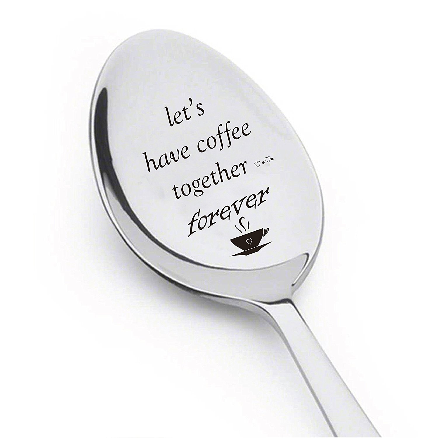Let's Have Coffee Together Forever - Christian Gifts - Engraved Spoon - Cute Coffee Lovers Gift for Friends Who are Moving Away -Friendship Day Gift