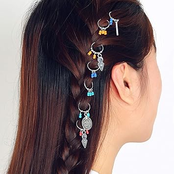 Amazon Com Unicra Ancient Coins Hair Ring Set Leaf Cross Hair