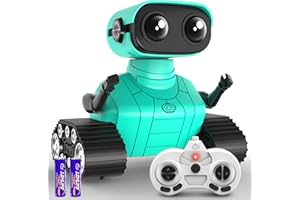 Hamourd Robot Toys - Kids Toys Rechargeable RC Robots, Remote Control Toy with Auto-Demonstration, Flexible Head & Arms, Dance Moves, Music, Shining LED Eyes, Girls Boys Toys Birthday