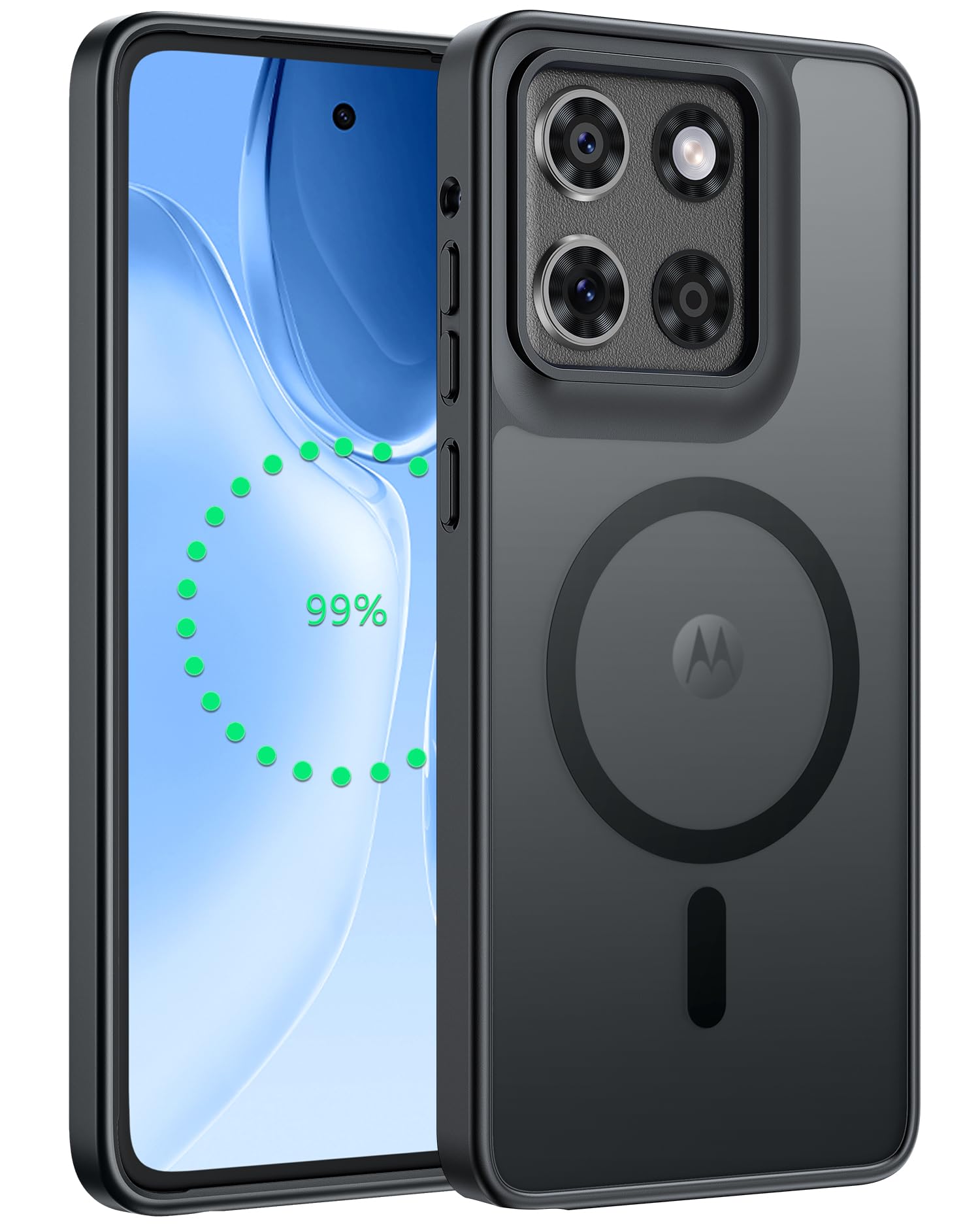 Photo 1 of FNTCASE for Motorola Moto G-Stylus-5G-2025 Case: Magnetic Translucent Matte Shockproof Slim Cell Phone Cover - Military Grade Drop Proof Hard Back Anti-Fingerprint Protective Case (6.7 inch/Black)