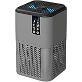 Air Purifiers for Home Large Room Up to 1750ft²,3-in-1 Filter with Sleep Mode,Air Purifier with Aromatherapy Diffuser for Office,Living Room,Bedroom,Remove Smoke Odor,Home Pets,Grey Black