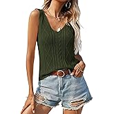 Dellytop Women's V Neck Knit Tank Tops 2025 Summer Casual Sleeveless Shirts Sweater Vest
