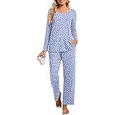 syoss 2 Piece Women's Fall Pajama Sets, Long Sleeve Lounge Sleepwear Ladies Pjs Sets with Pockets