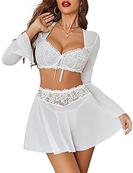 Avidlove Women's Sexy Contrast Lace Mesh Lingerie