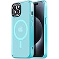 Tigowos for iPhone 15 case Compatible with MagSafe, Matte Skin-Feeling Shockproof case for iPhone 15 Cases 6.1", Light Blue