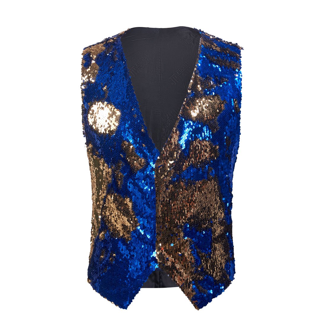 PYJTRL Mens Fashion DoubleSided Two Colors Sequins Waistcoat Vest