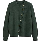 CIDER Womens Wool Blend Knit Cardigan Trendy Crew Neck Button Down Long Sleeve Cozy Fall Fashion Sweater Loose Fit Wool Top