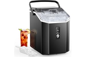 Joy Pebble Nugget Ice Maker, 10,000pcs/33lbs/Day, Portable Nugget Ice Maker Machine with Handle, Ice Makers Countertop Self-Cleaning, with Ice Scoop & Basket