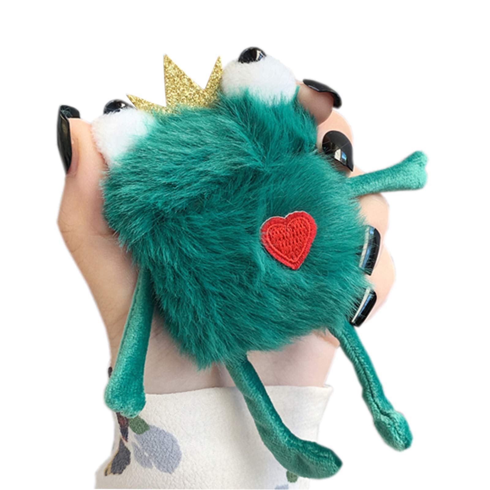 SGVAHY Fluffy Case Compatible with Airpods 1&2, Cute Crown Frog Soft Fur Furry Kawaii Fun Cool Mini Airpods Cover Case with Keychain Wireless Charging Box Airpods 1 & 2 (Frog)