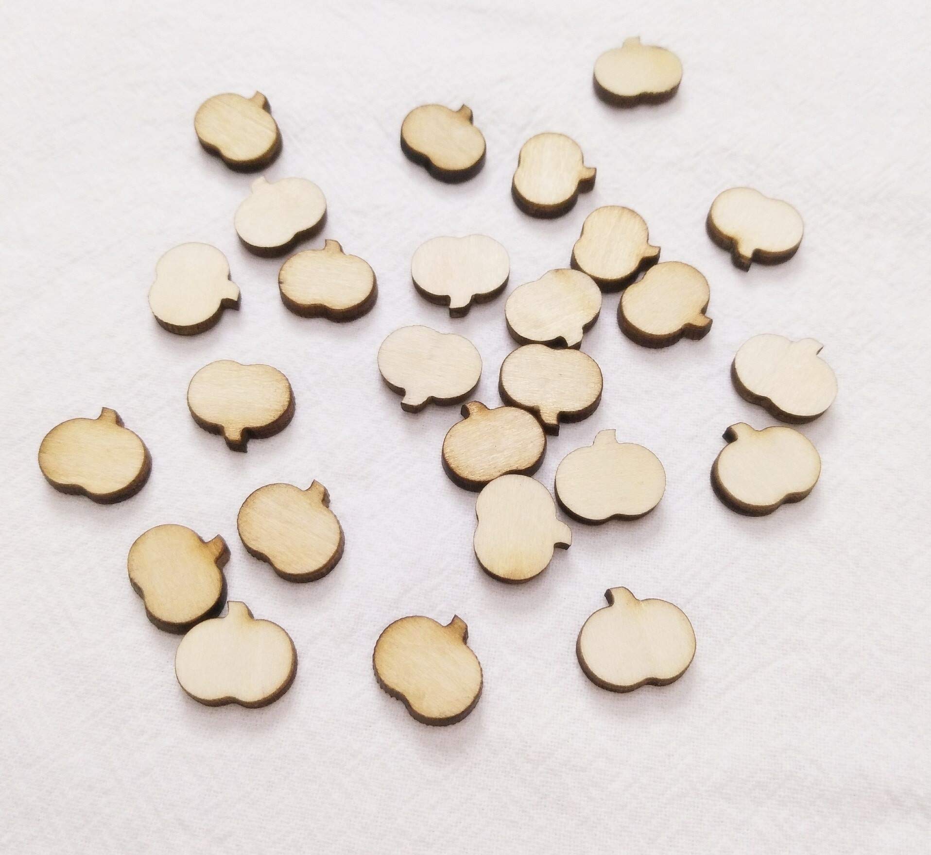 Pumpkin Studs Earring Wood, DIY Unfinished Wood Jewelry,Laser Cut Natural Wood Earrings Blanks 60PCS (11mm)