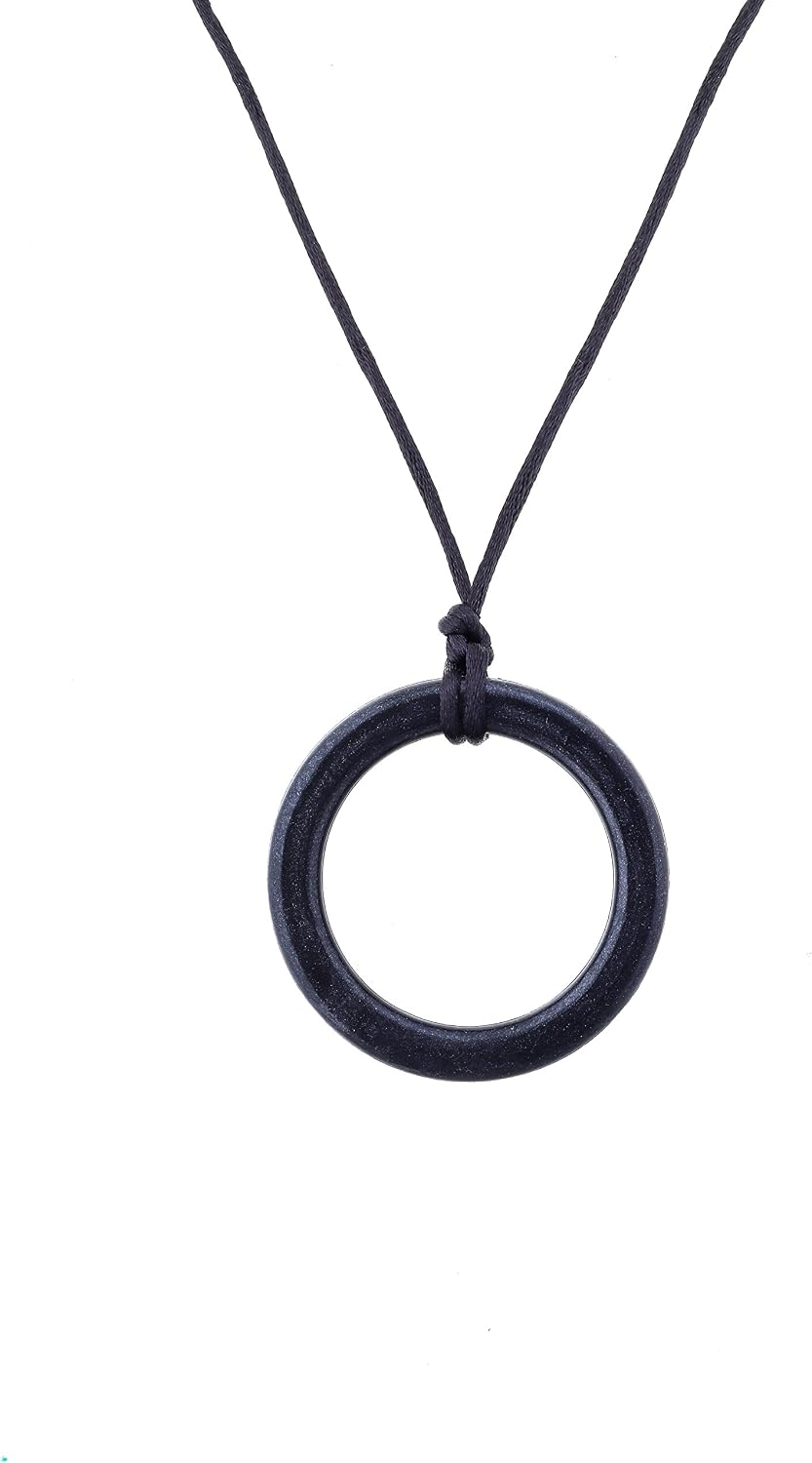 Chewigem Sensory Chew Realm Necklace - Chewlery Toy for Autism & ADHD - Black