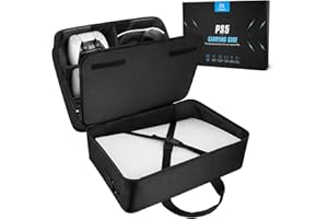 Morjor PS5 Carrying Case - Large Capacity Travel Backpack for PlayStation 5 Disc/Digital, Controller, Games, Headset & Accessories