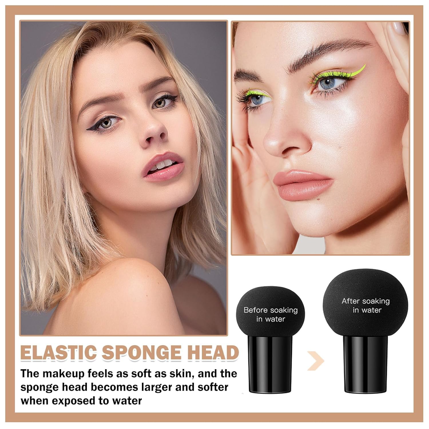 AWCCXMYM Mushroom Head Air Cushion CC Cream Long-Lasting Concealer BB Cream Moisturizing Color Corrector Foundation Makeup Even Skin Tone Liquid Face Makeup (Natural)