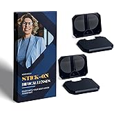 NOMEAROD 2 Pack Stick-On Bifocal Lenses for Sunglasses – Reusable Waterproof Trim-to-Fit Inserts Convert Eyewear to Reading Glasses, +200